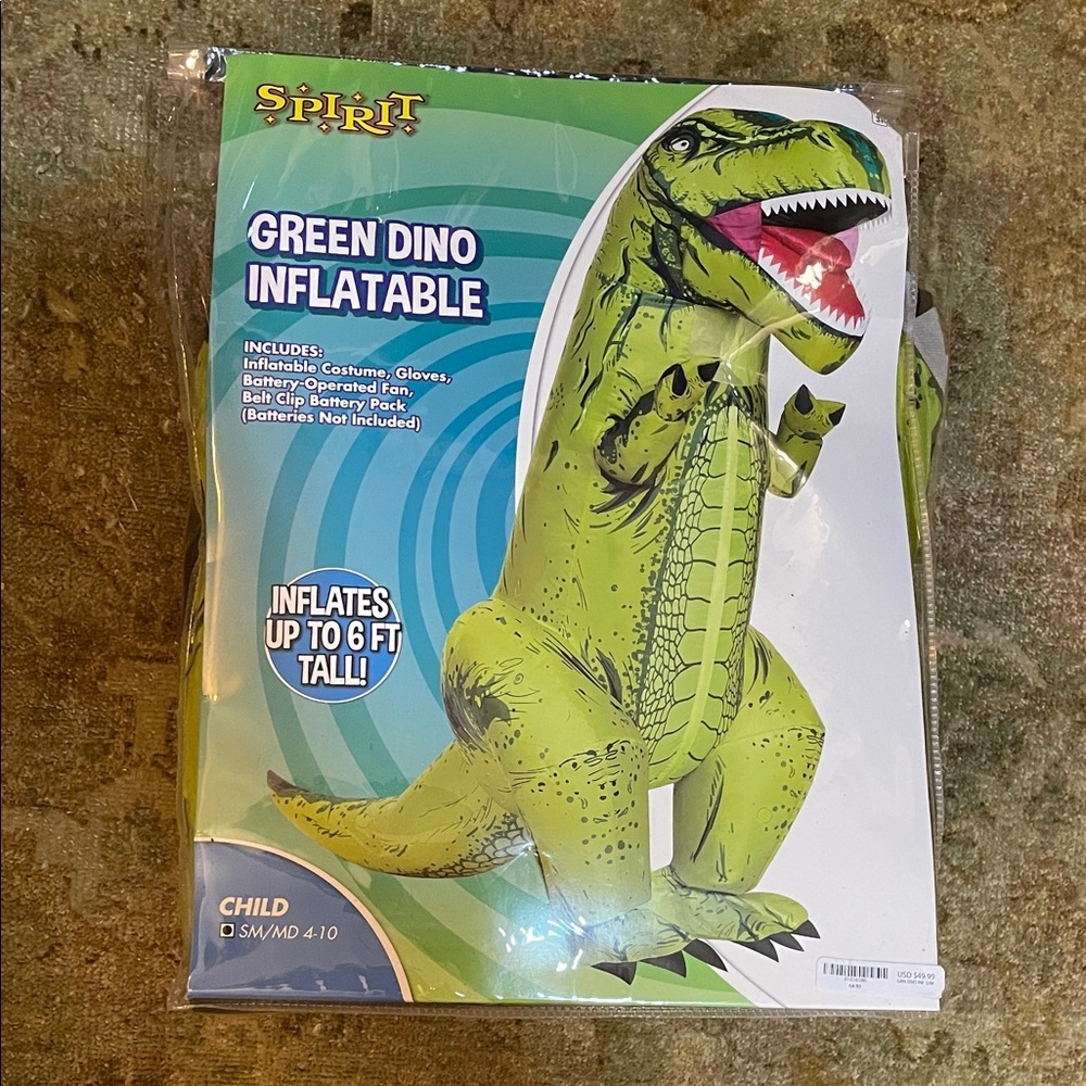 Spirit Green Dinosaur Inflatable Costume